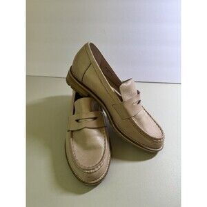 Ziera Cafe Metters W Penny Loafer Shoes Women Size 39/ 8.5 Beige Nude Leather